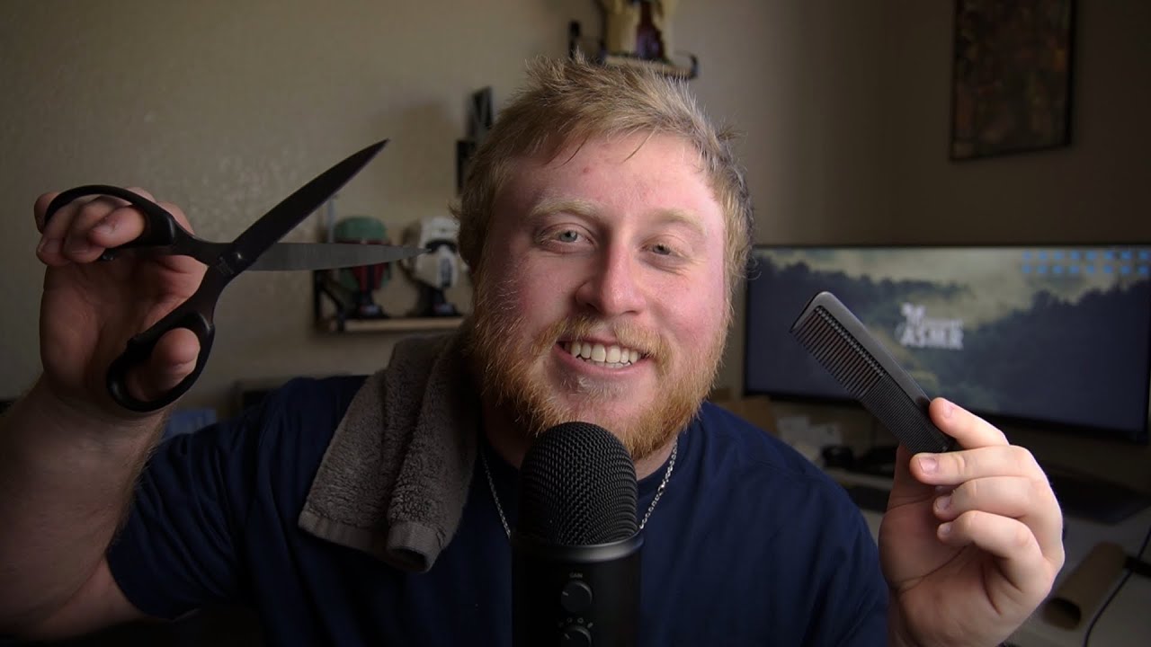 ASMR Haircut Sounds | Scissors, Comb, Spray, Towel