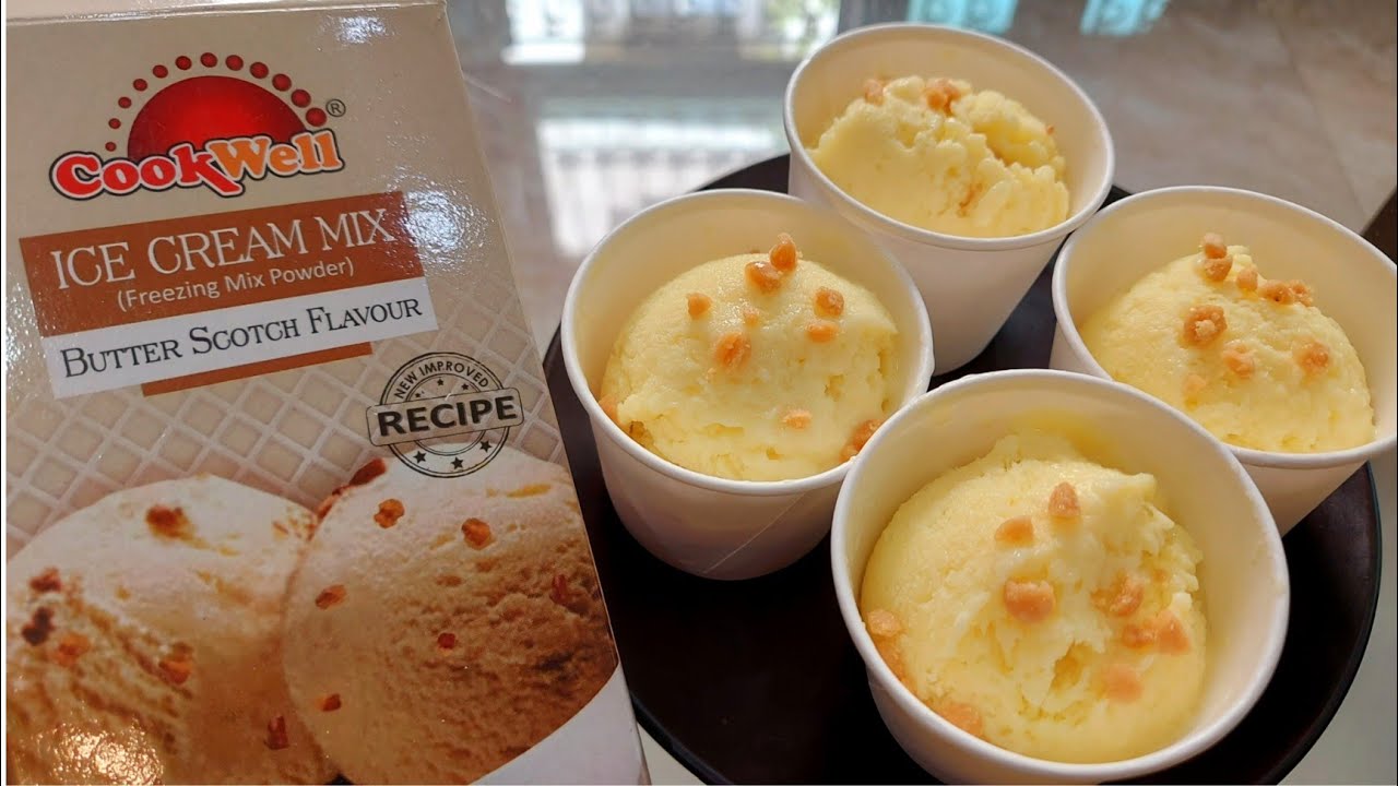 Readymade butter scotch icecream mix recipe | Cookwell Ice cream mix