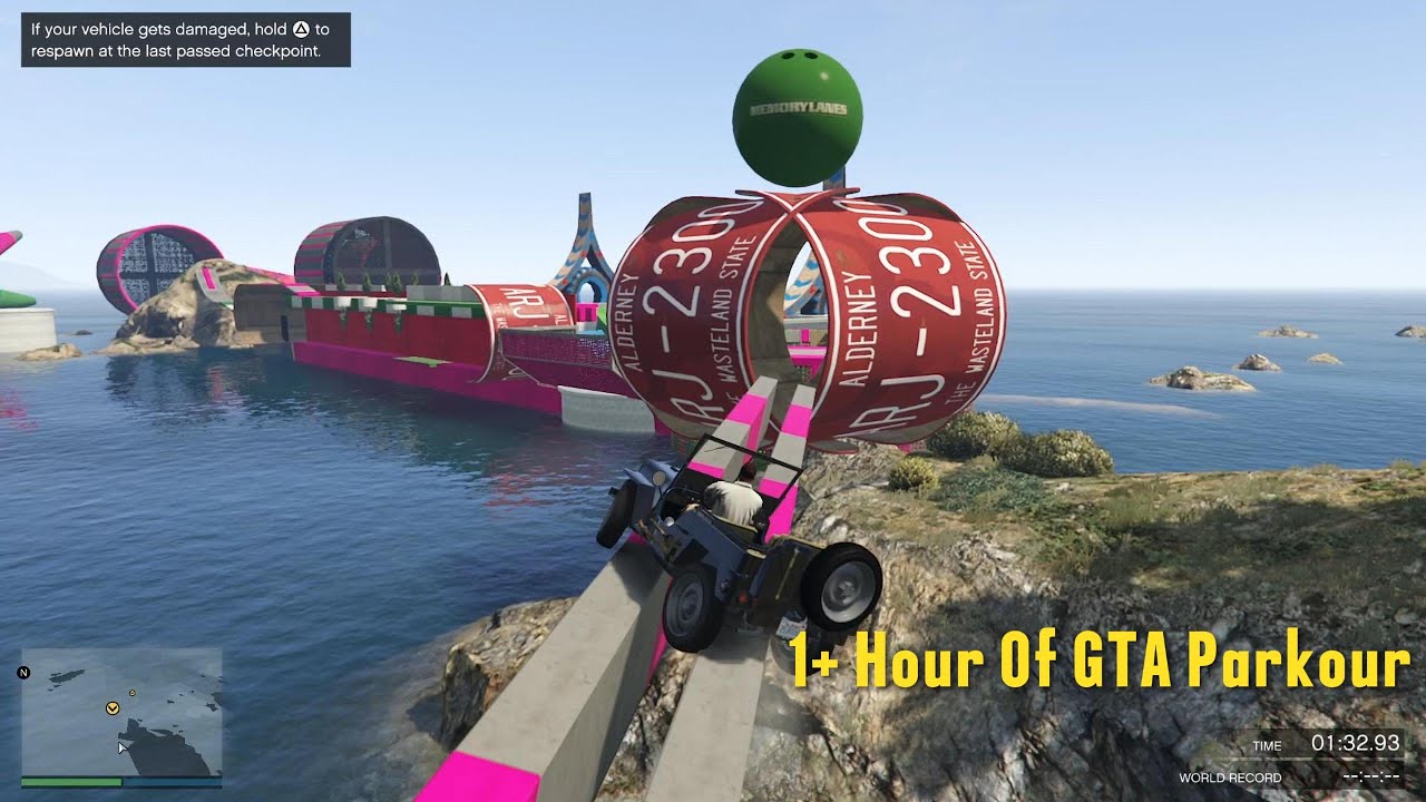 Over One Hour Of GTA V Parkour Custom Races