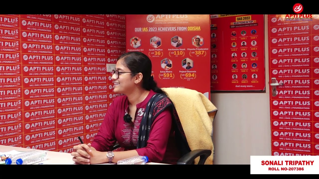 SONALI TRIPATHY  || RANK 39  || OAS 2023 || Mock Interview || APTI PLUS