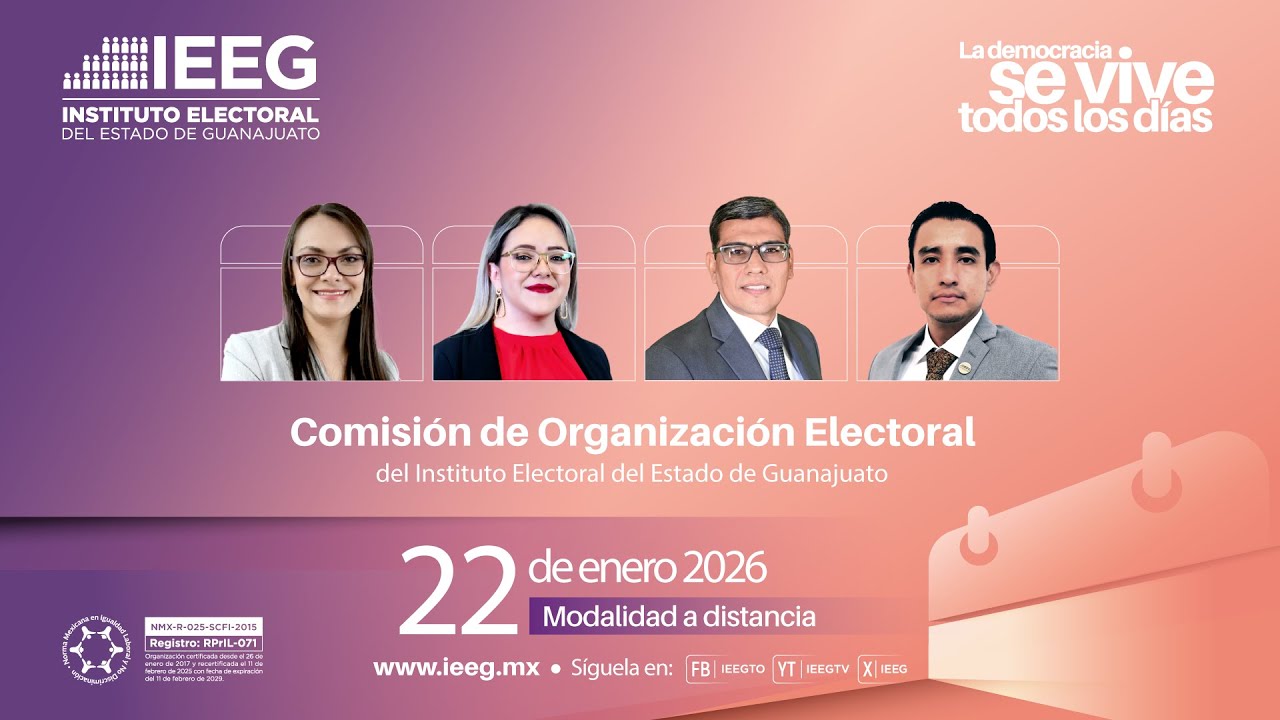Sesión ordinaria de la Comisión de Organización Electoral del #IEEG 22 enero 2026.