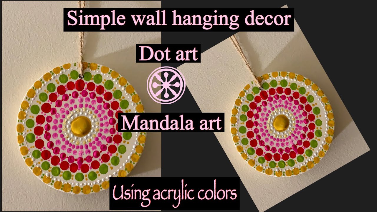 How to paint quick mandala on wood hanging decor / simple wood art / dot mandala |step by step|