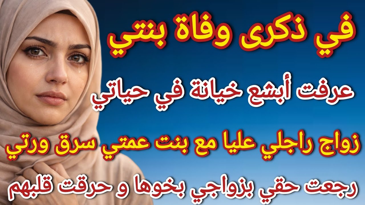 في ذكرى وفاة بنتي عرفت خيانة راجلي زواج دياله مع بنت عمتي من بعد ما سرق ورثي ولكن ندمتهم #قصص_واقعية