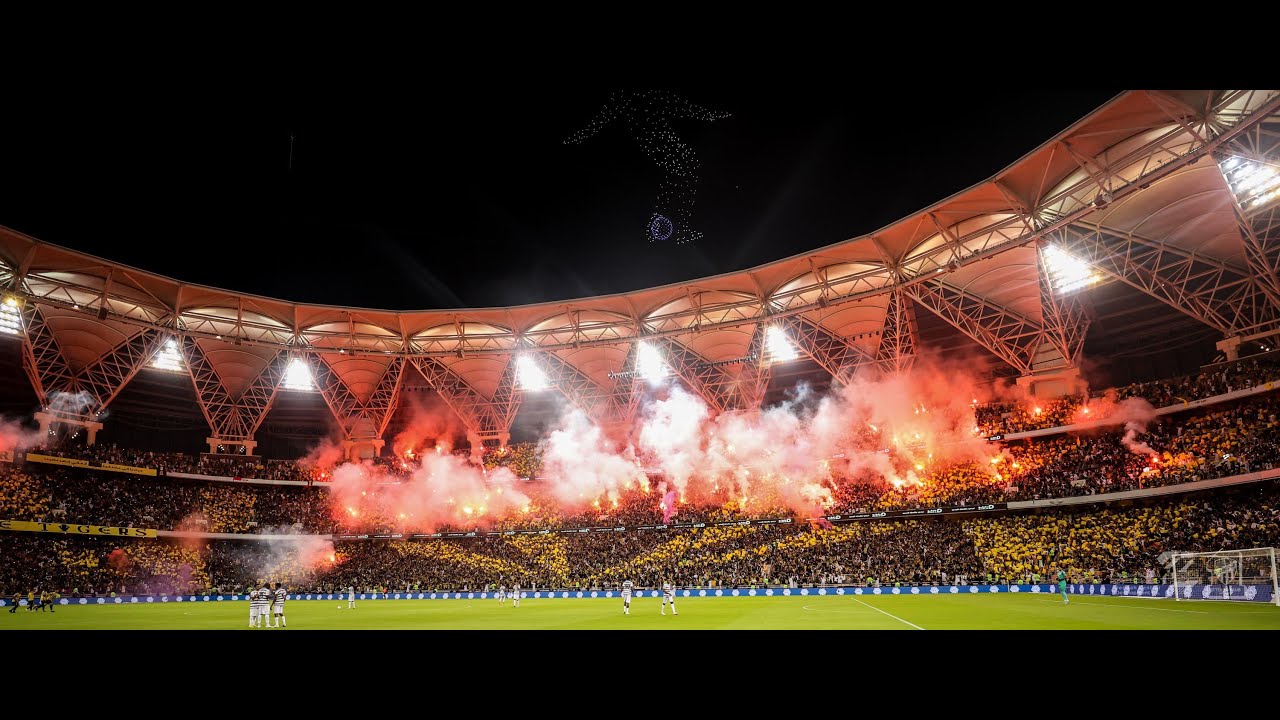 صخب جمهور الاتحاد بليلة التتويج بالدوري -  اول ربع ساعة مع النشيد -