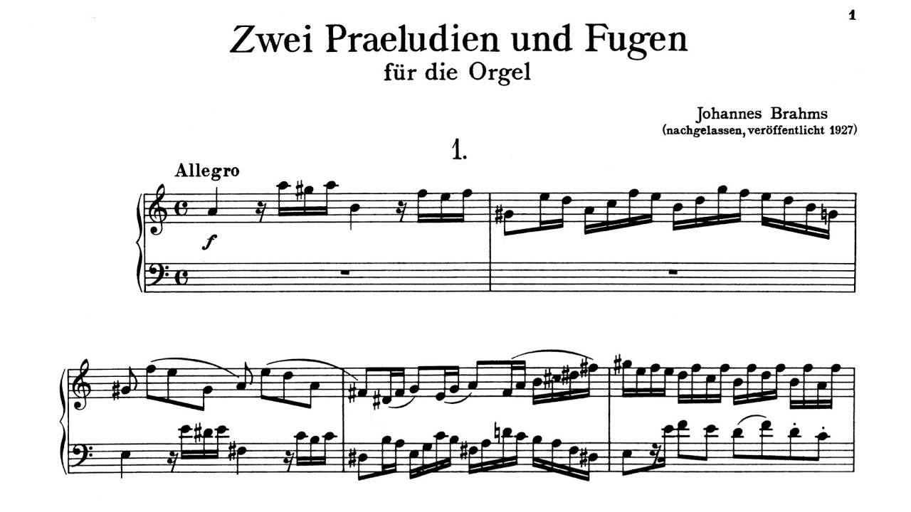 J. Brahms - Prelude and Fugue in A Minor WoO9