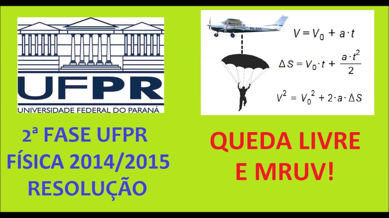 Resolução UFPR 2ª Fase 2014/2015 - Queda Livre e MRUV