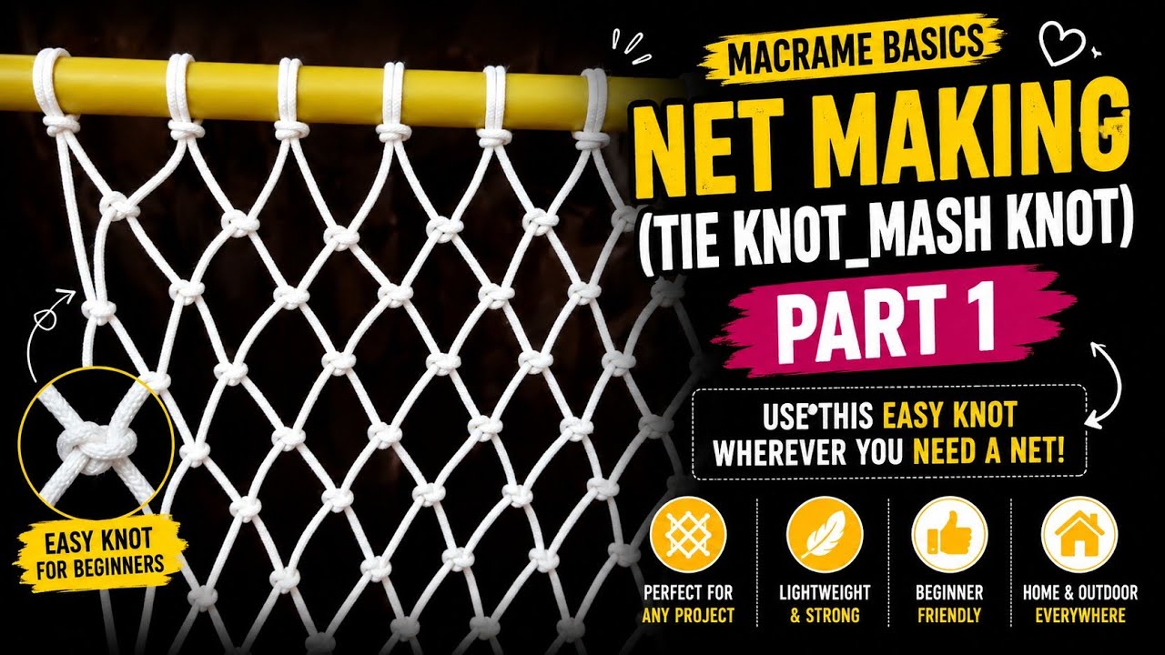 Macrame Knot Tutorial | Essential Netting & Rope Knot for Endless Uses/ گره مخصوص توربافی و طناب