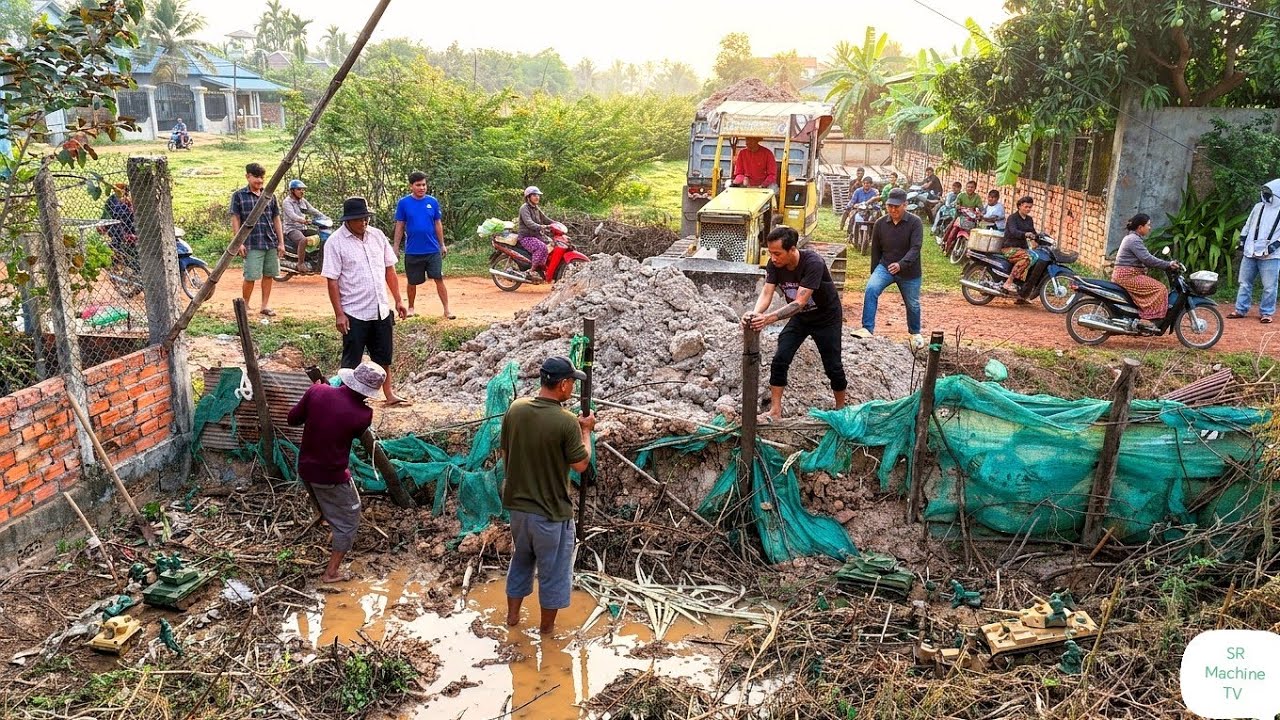 Start Opening Amazing New PROJECT! 5 T Truck Dumping Soil & Skill Bulldozer Pushing Soil After