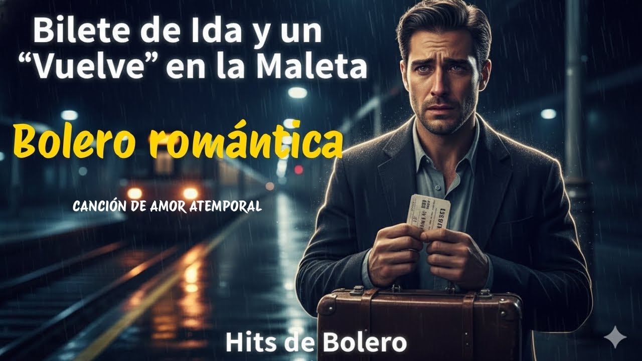 Billete de Ida y un “Vuelve” en la Maleta  | Bolero Romántico Español (Letra) — Hits de Bolero