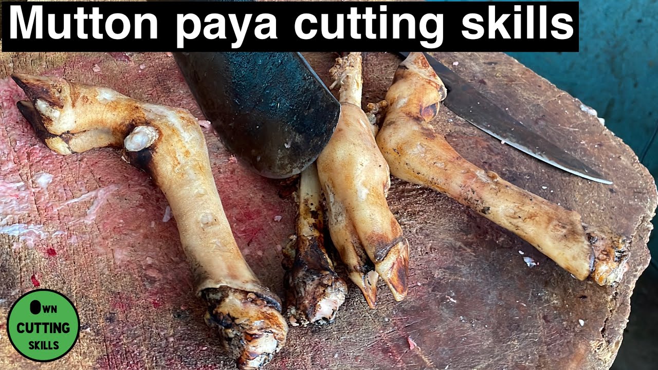 Amazing Goat Legs Cutting Skills | Meat Cutting by Butcher Cutting Skills | Mutton Paya Cutting