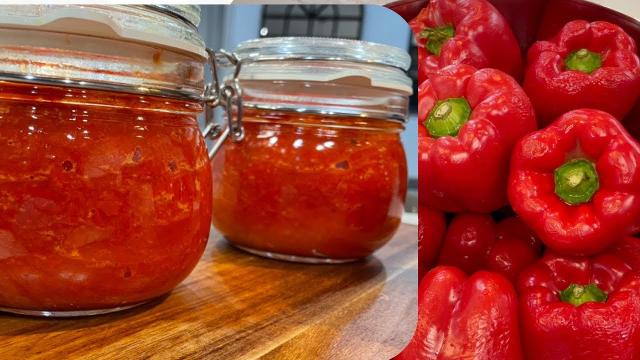 #22 Sweet red pepper paste 🌶️ طريقة عمل دبس الفلفل الأحمر الحلو🌶️ / معجون الفلفل الأحمر لمدة سنة|