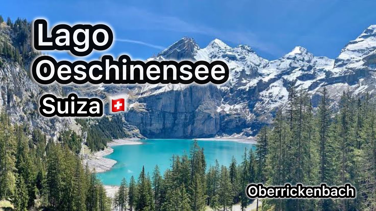 Que hacer en Suiza? El lago más bonito de Suiza, Lago Oeschinensee. Alpes Suizos. Oberrickenbachr.