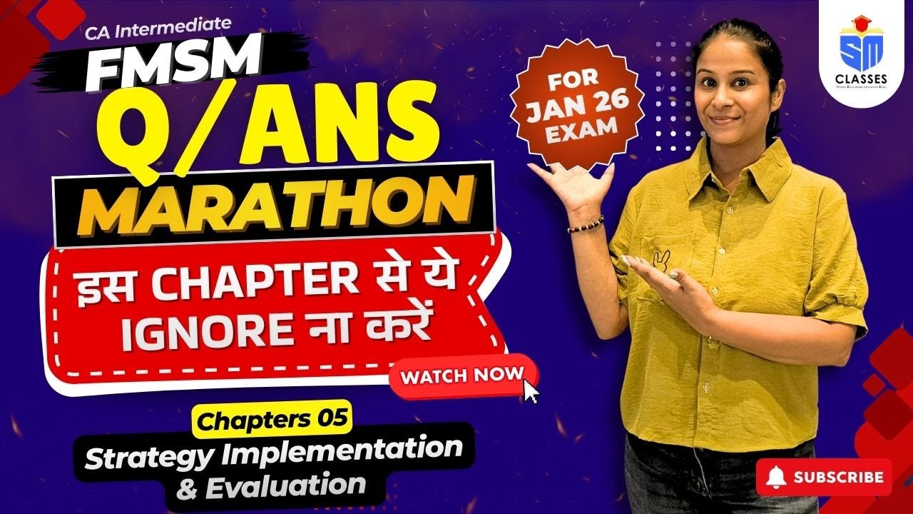 SM Chap-5 Important Questions Revision | Strategy Implementation & Evaluation  | CA Jan 26 Exam