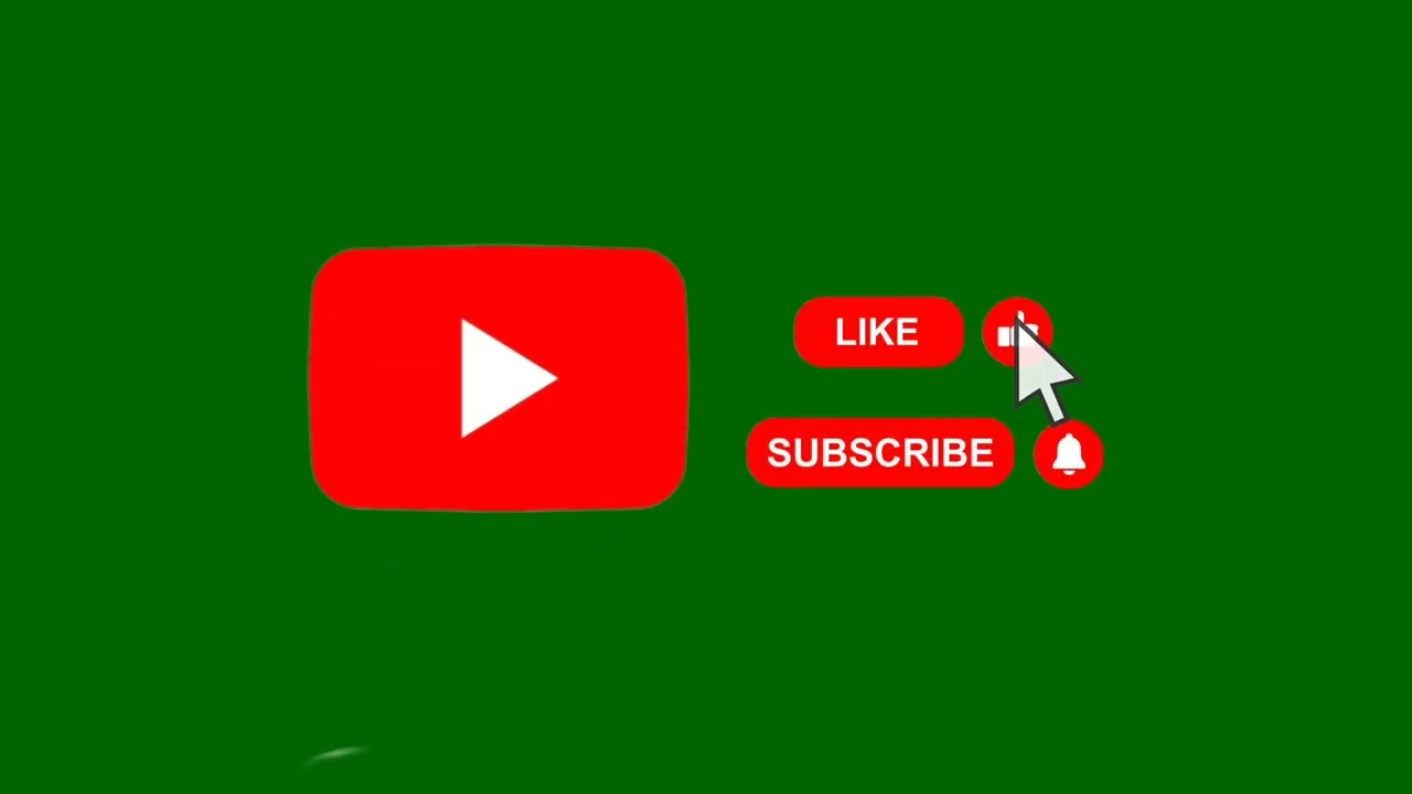 U tube Like and subscribe Green screen copyright free