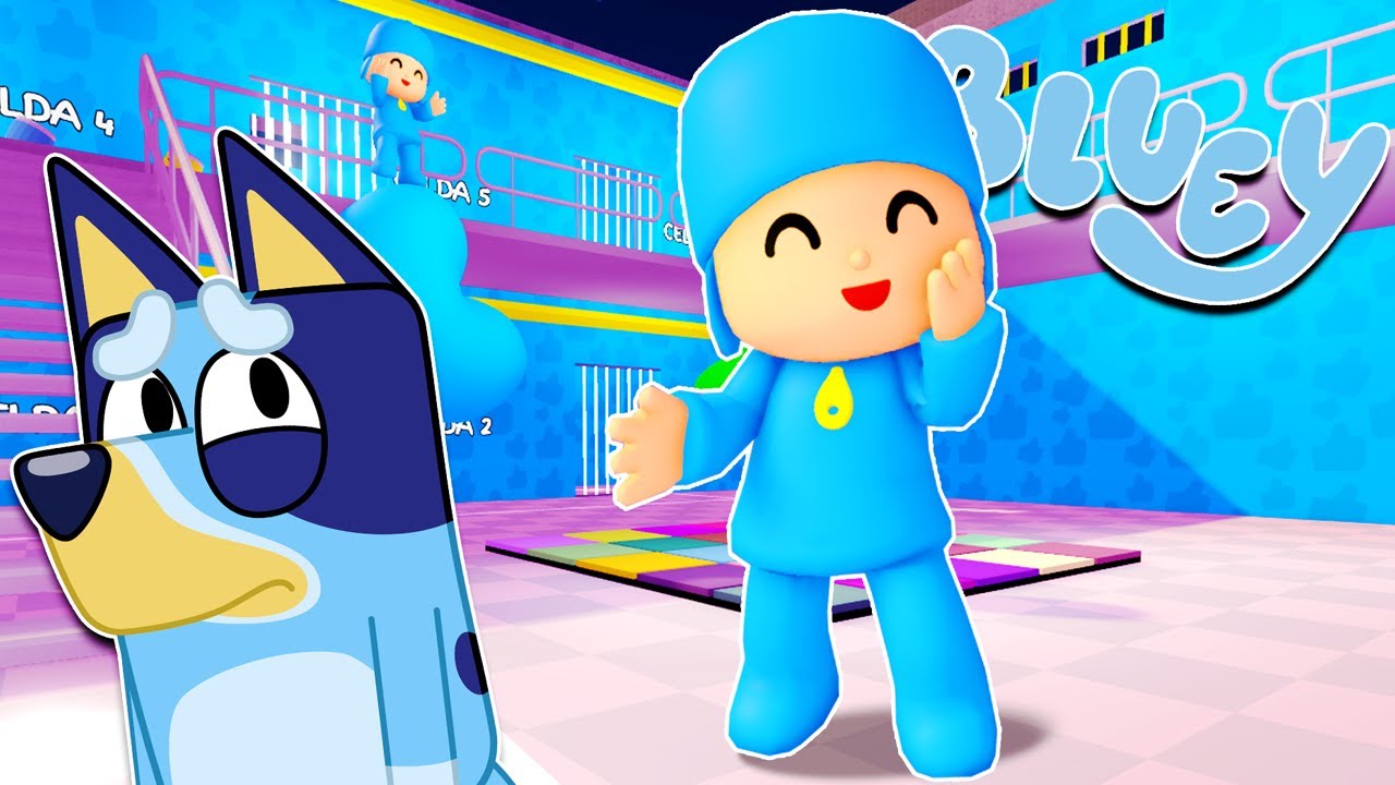BLUEY ESCAPA de la PRISION de POCOYO | Las Aventuras de BLUEY en ROBLOX!