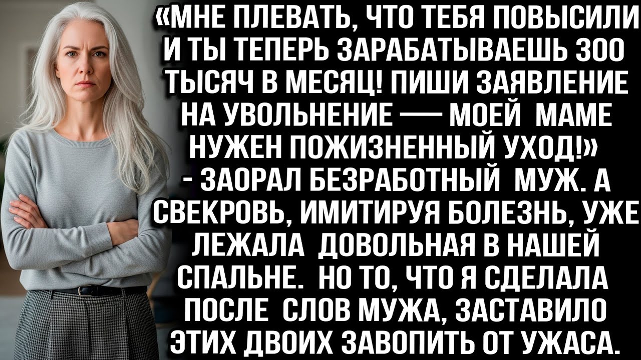«МНЕ ПЛЕВАТЬ, ЧТО ТЕБЯ ПОВЫСИЛИ, УВОЛЬНЯЙСЯ — МАМЕ НУЖЕН ПОЖИЗНЕННЫЙ УХОД!» — ЗАОРАЛ БЕЗРАБОТНЫЙ МУЖ