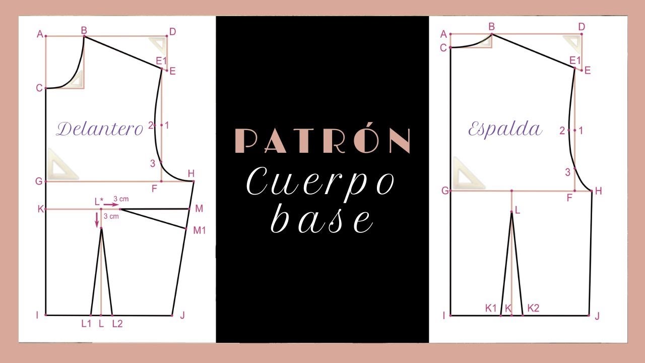 CÓMO HACER EL PATRÓN BASE CUERPO DELANTERO Y ESPALDA 📐✍️