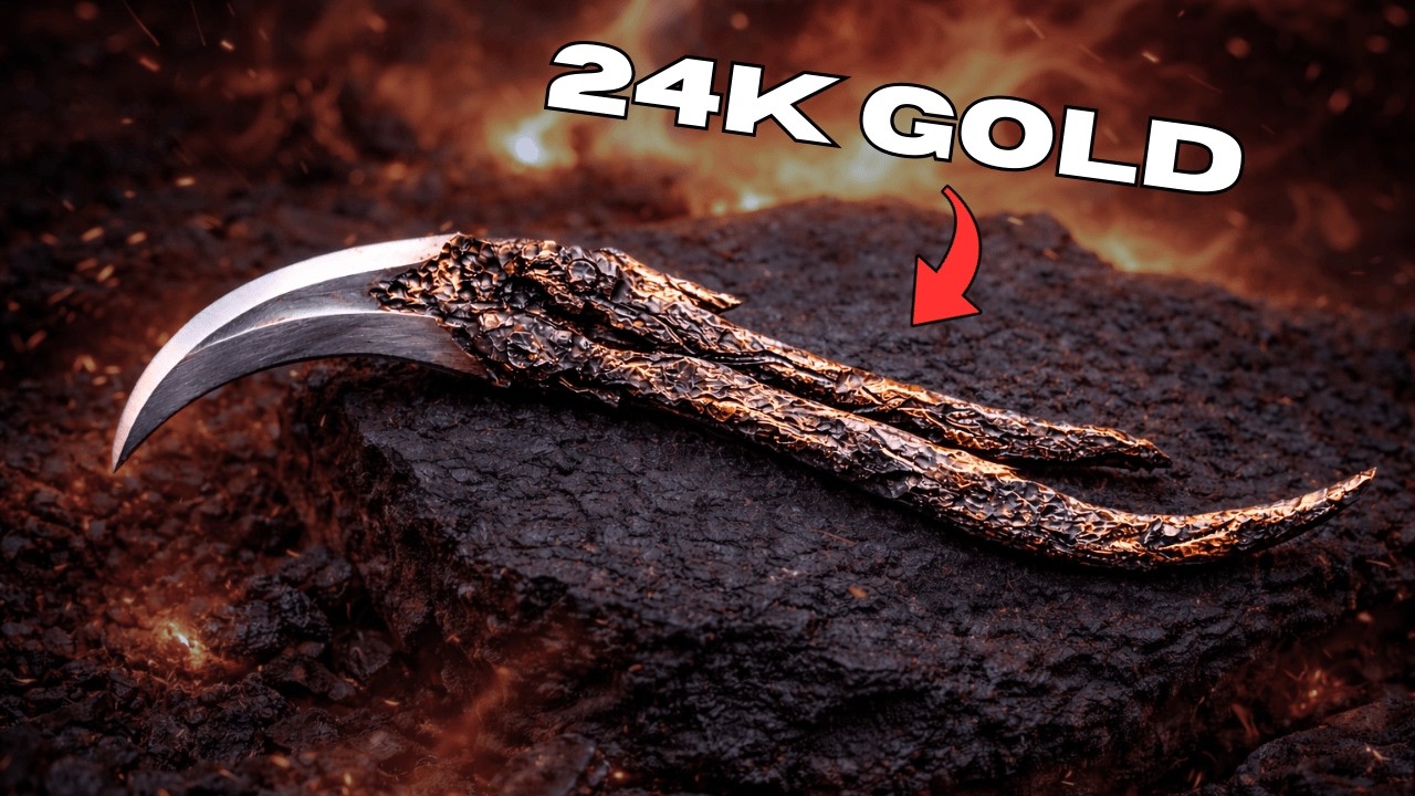 I Forge a BRUTAL DEMON Knife from Rusty Scraps & 24K GOLD!
