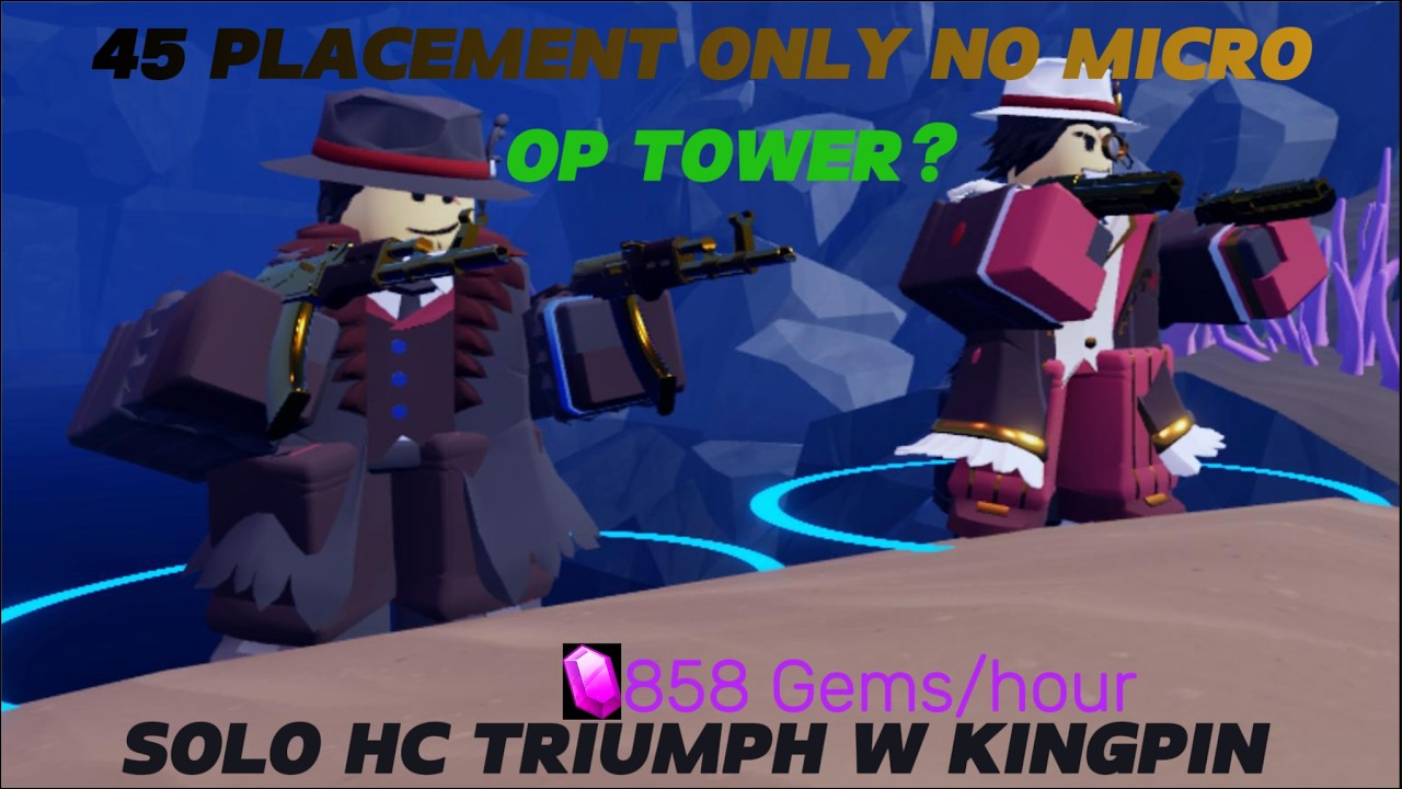 Kingpin Solo Hardcore Triumph NO MICRO *ONLY 45 PLACEMENT LIMIT*  *858 GEMS/HOUR 1156 XP/HOUR*