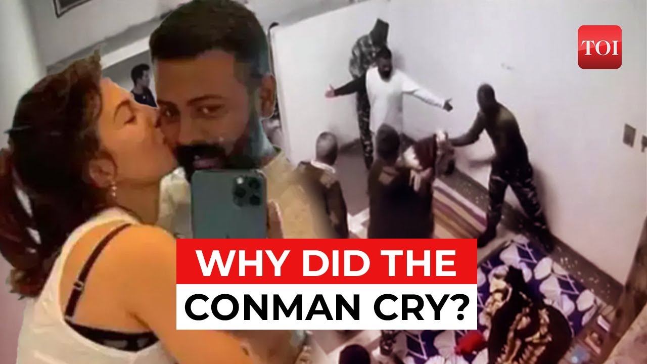 Caught on CCTV: Conman Sukesh Chandrasekhar breaks down after his cell raided by officials