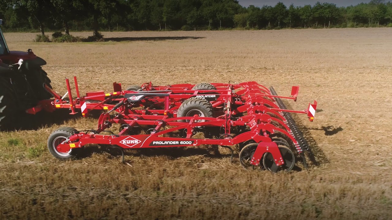 KUHN PROLANDER - Cultivateur à dents vibrantes : déchaumage superficiel à 3 cm (au travail)