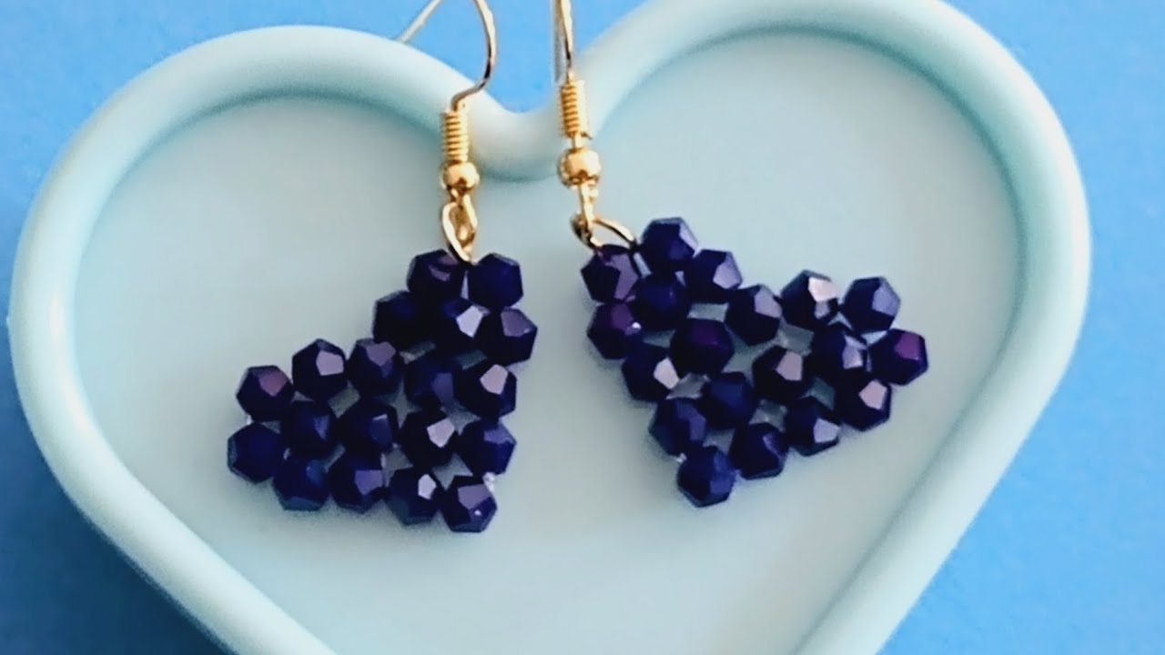 Elaboración Fácil de bonitos aretes de corazón 💙