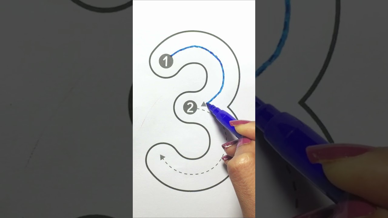 How to Write the Number 3 #shortvideo