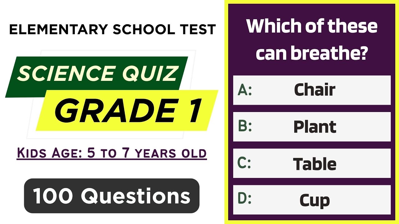 Science Quiz for Grade 1 | 100 Questions for Children (Ages 5–7) | Class 1 Elementary School Test