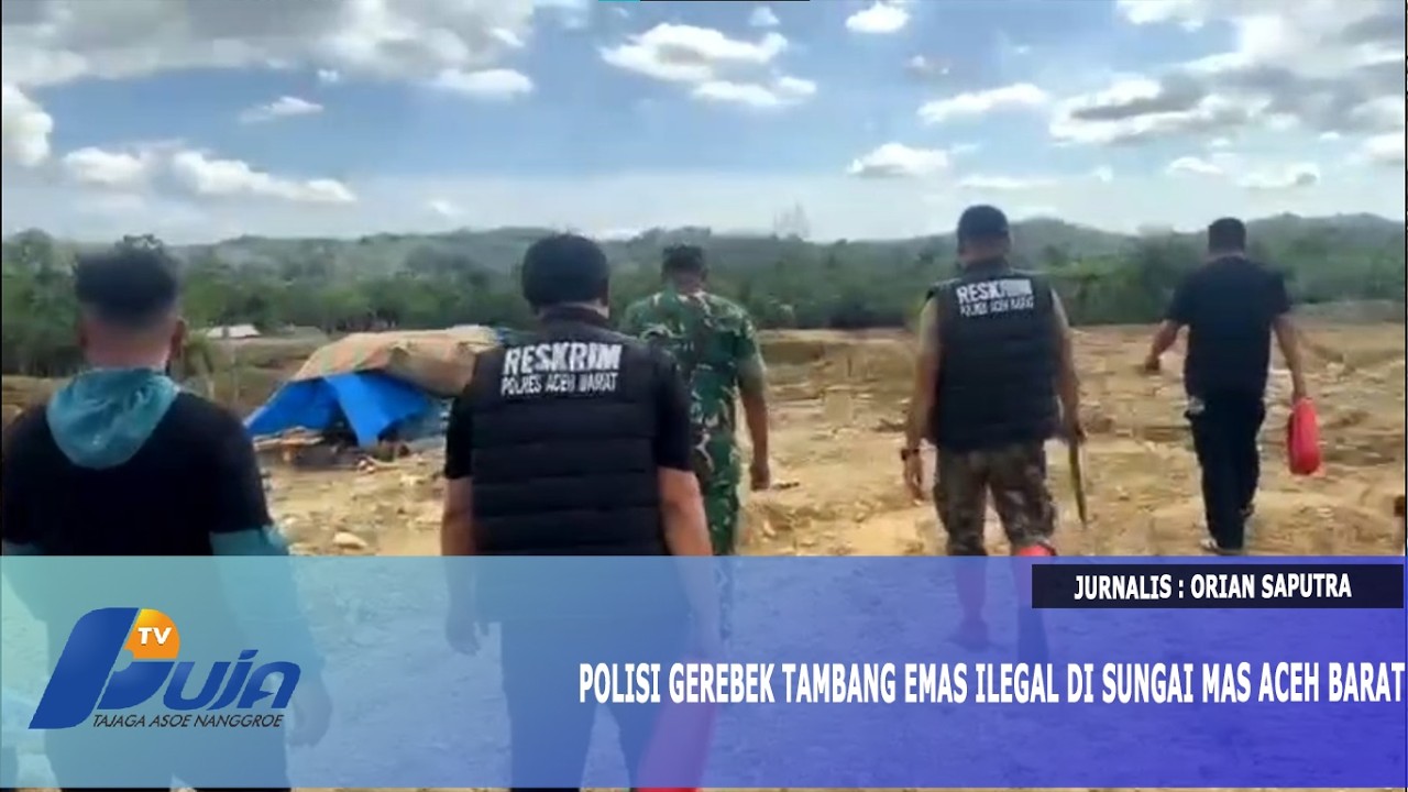 Polisi Gerebek Tambang Emas Ilegal di Sungai Mas Aceh Barat