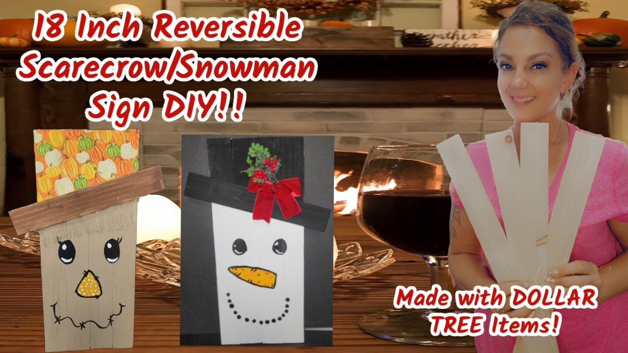 DIY Reversible Scarecrow/Snowman - A Fun & Easy Craft Project