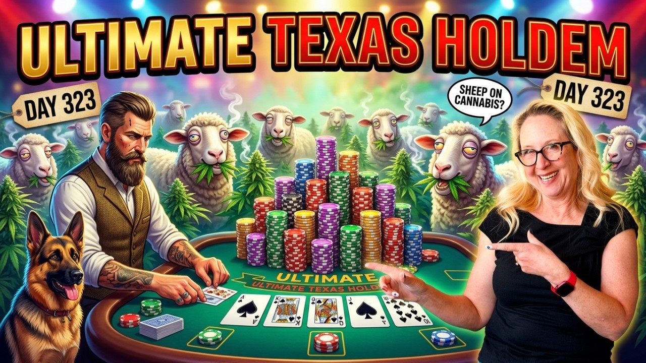 Ultimate Texas Holdem - Day 323 - The sheep are getting high (on Quads!)