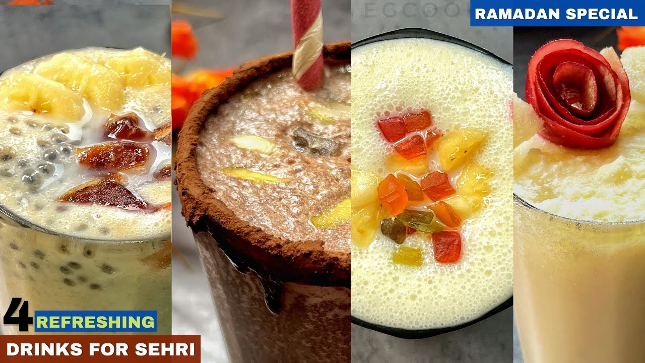 4 Refreshing Sehri Drinks 😍 | Ramadan Drinks | Ramadan Special