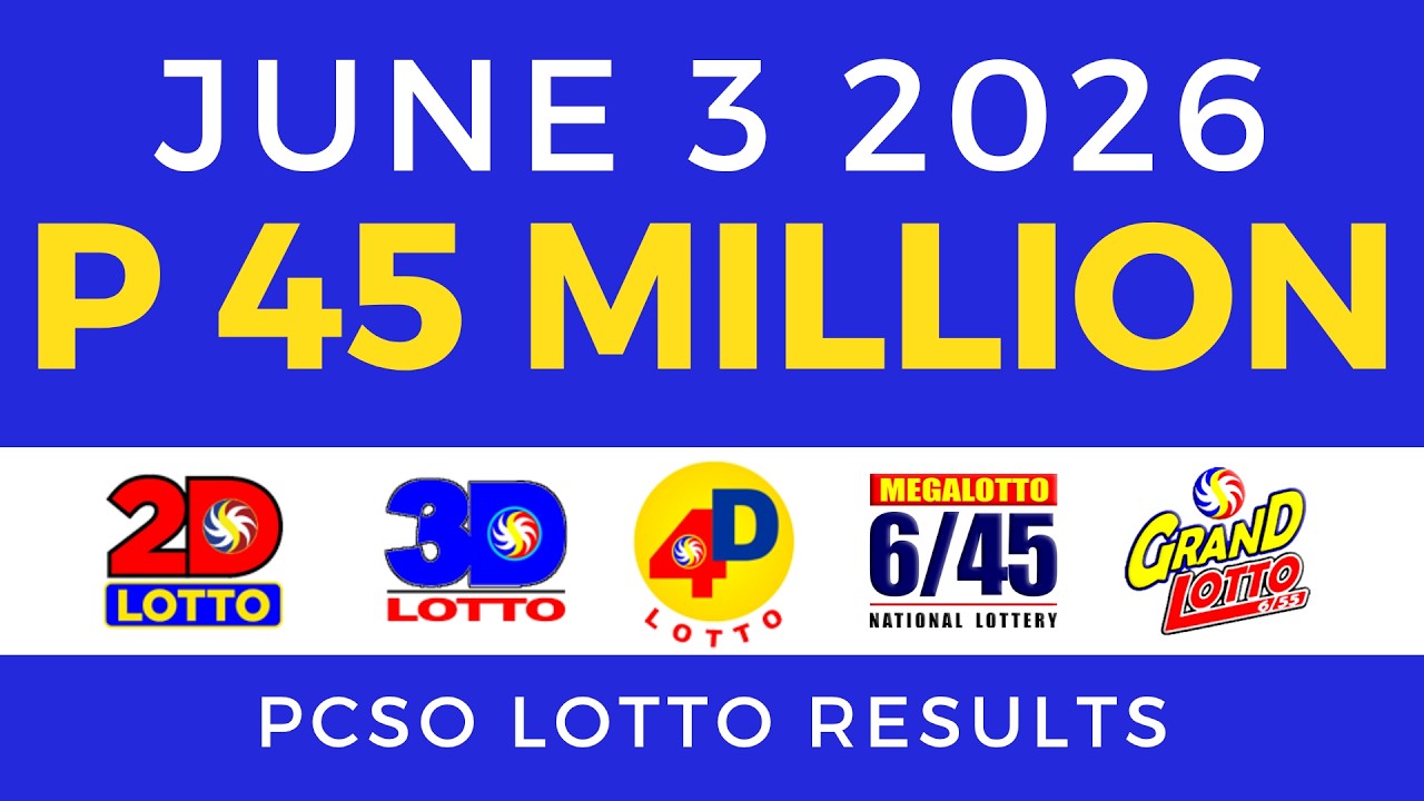 Lotto Result Today 9PM June 3 2026 PCSO
