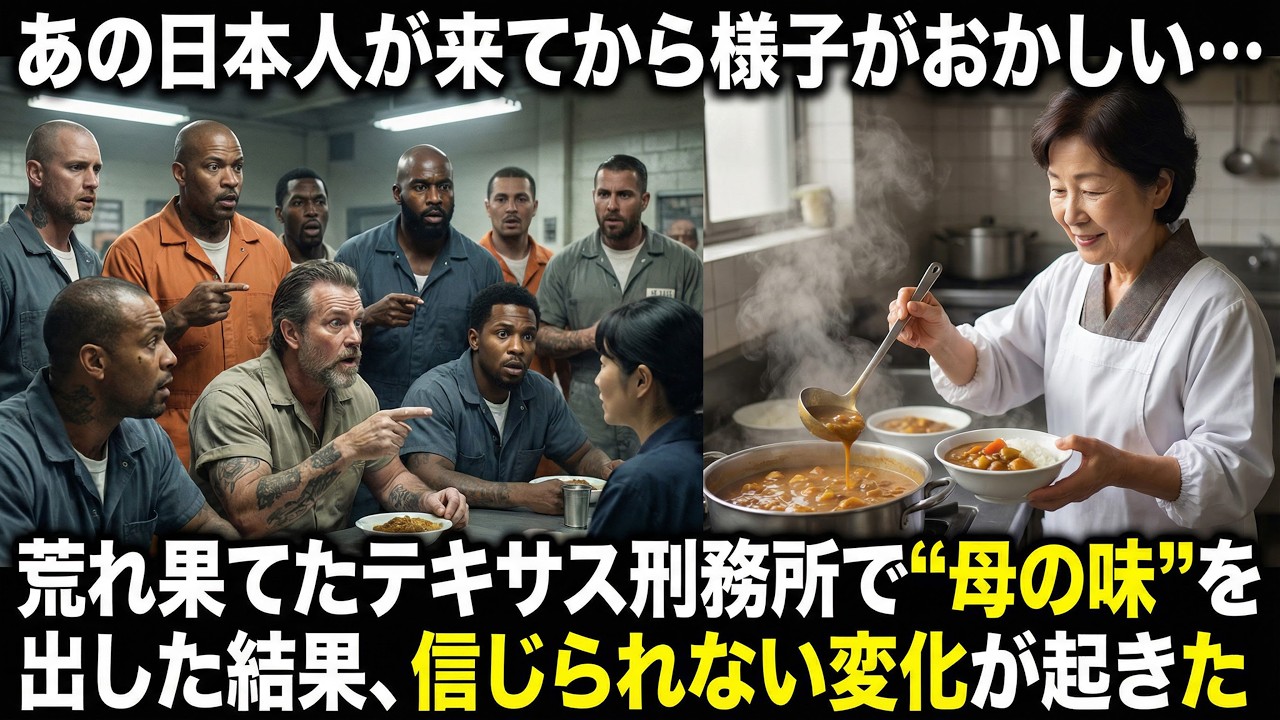 【海外の反応】「あの日本人が来てから様子がおかしい…」荒れ果てたテキサス刑務所で“母の味”を出した結果、信じられない変化が起きた