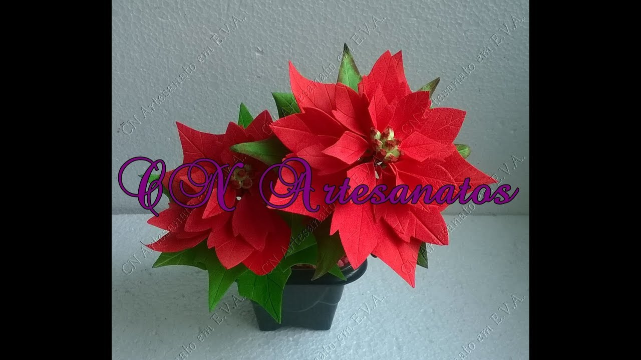 Como fazer a flor símbolo do Natal de e.v.a. e Sem frisador