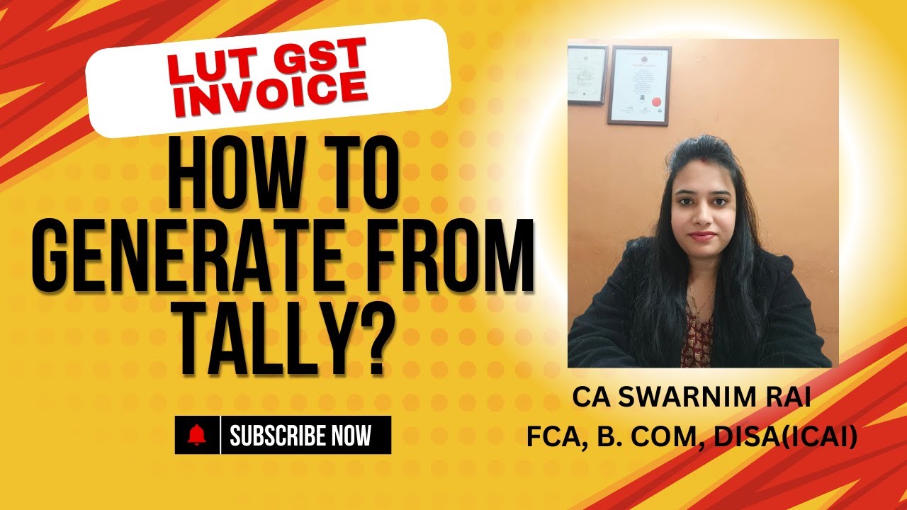 How to generate LUT bill from Tally software? Export LUT invoice