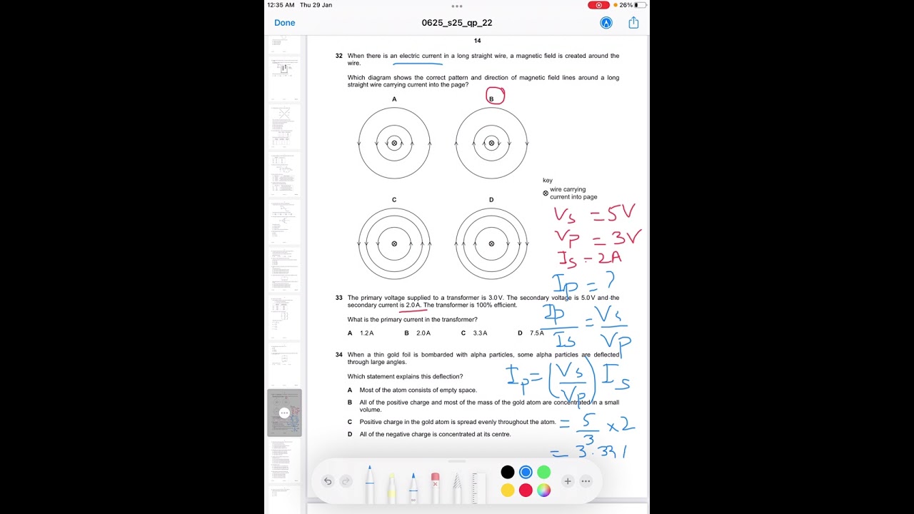 IGCSE Physics Past Paper(extended)0625/22-May/June2025-CIE-Solution of Question 32-34