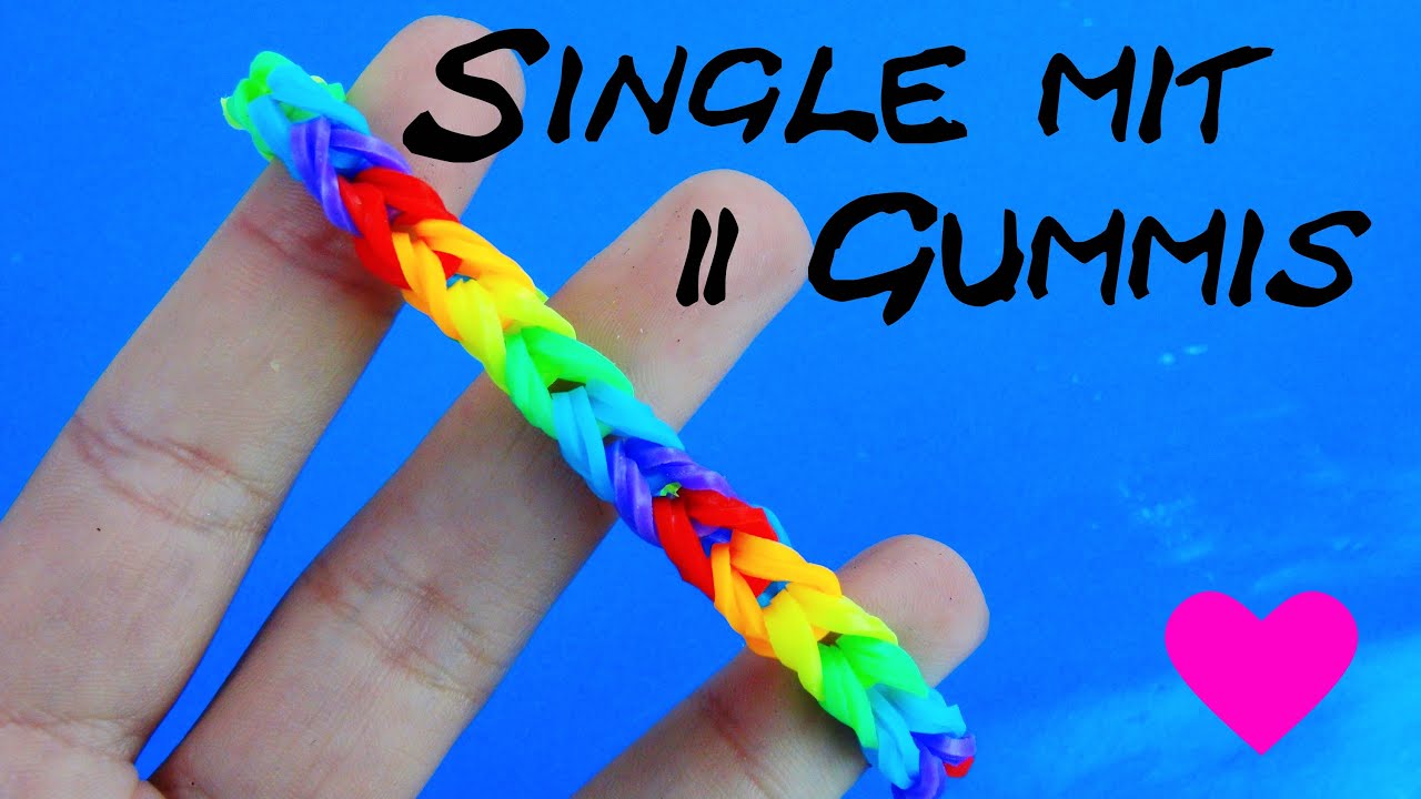 Rainbow Loom Fischgräten Armband Anleitung deutsch DIY Singlefishtail mit 2 Gummis selber machen