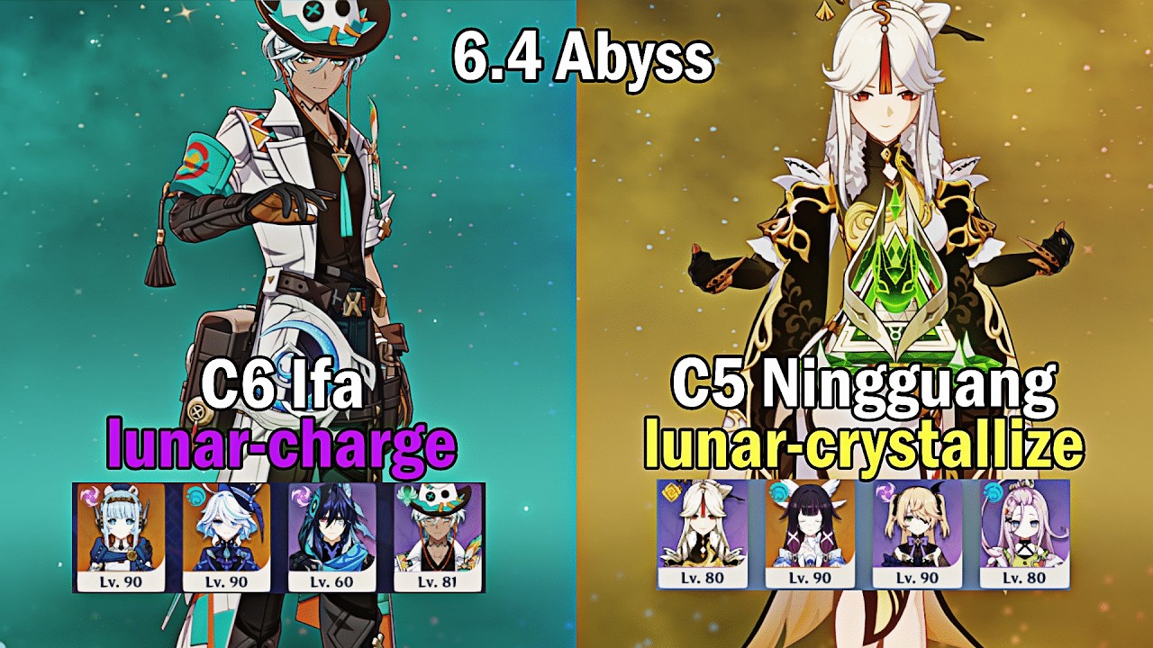 Ifa lunar-charge & Ningguang lunar-crystallize abyss full star clear