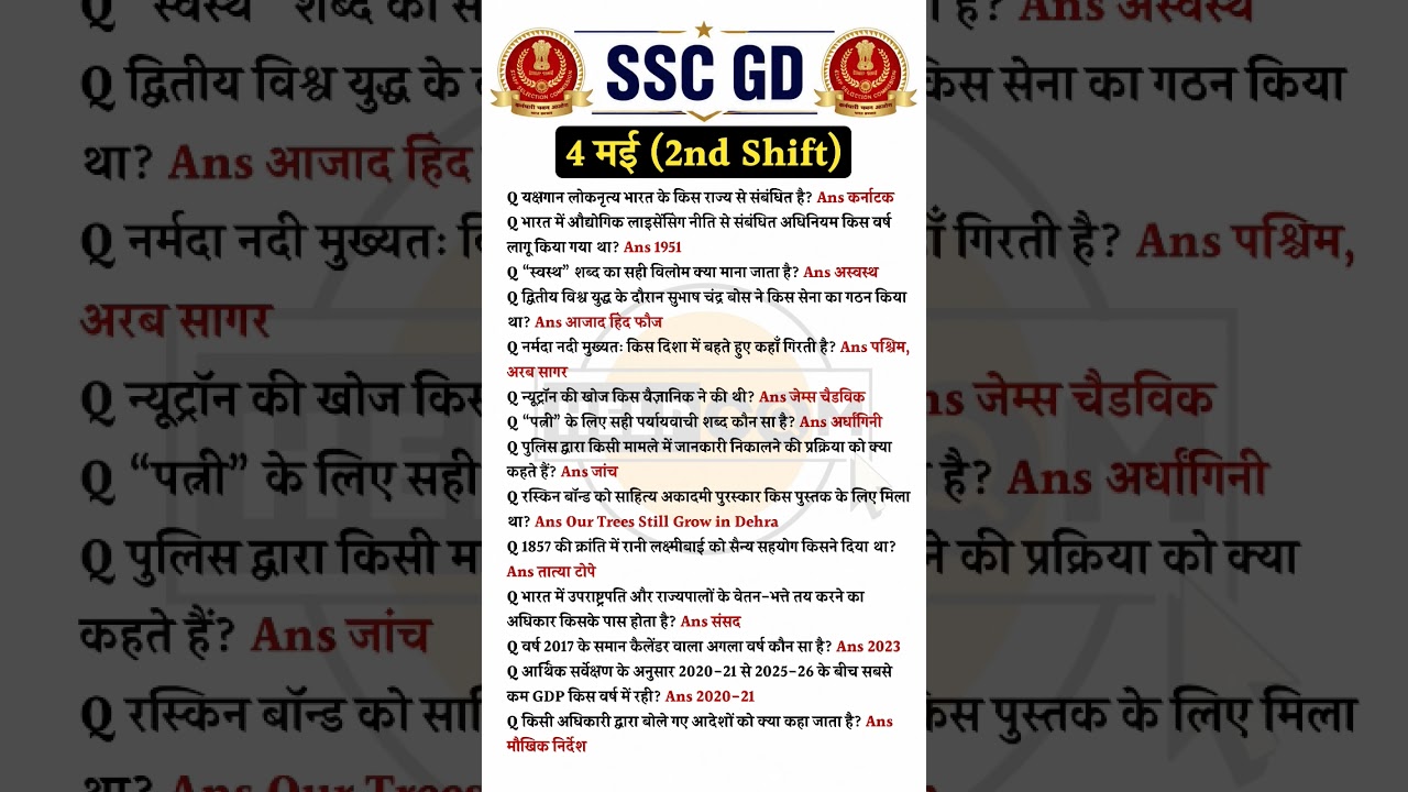 SSC GD 4 May 2026 2nd shift paper analysis|SSC GD today exam review |SSC GD exam Review #sscgd