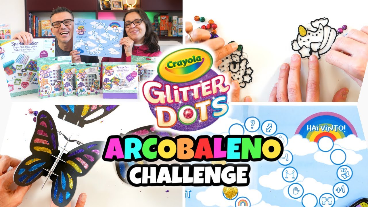 GLITTER DOTS ARCOBALENO CHALLENGE Crayola: Il Gioco Sfida di Coppia