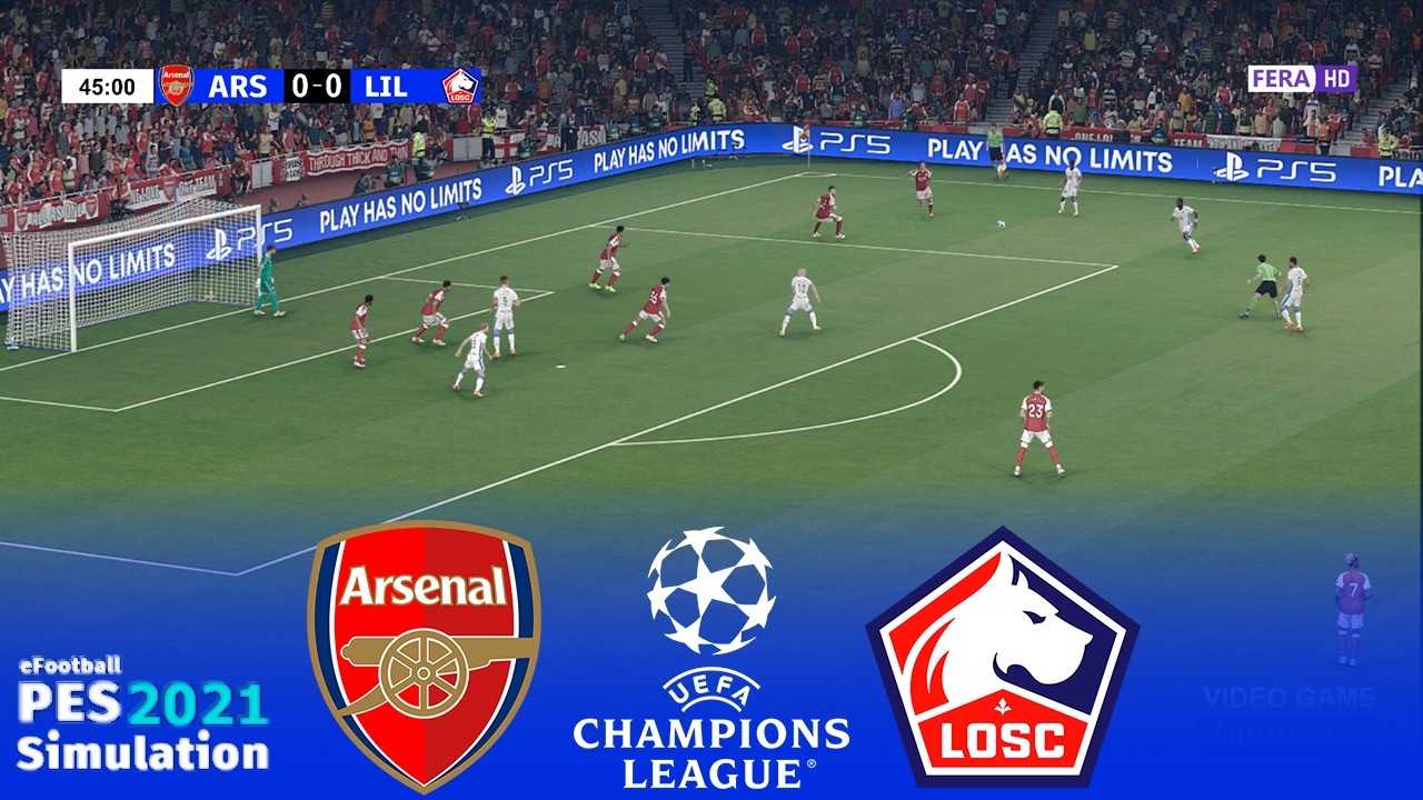 ARSENAL vs LILLE | Champions League 2026 | 13 October 2026 | SIMULATION eFootball PES 2021