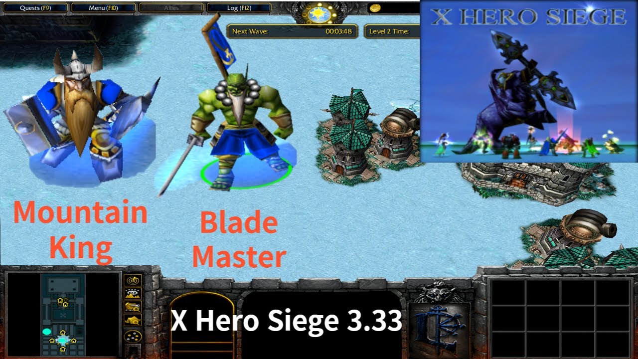 X Hero Siege 3.33, Mountain King & Blade Master Extreme, Level 4 Impossible ,8 ways Dual Hero