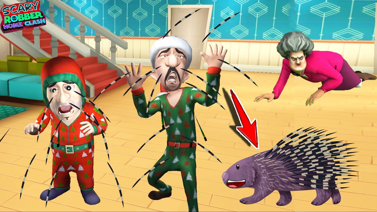 HIRSIZ KUZENLERE KİRPİ TUZAĞI KURDUK 🤣 Scary Robber Home Clash Yeni