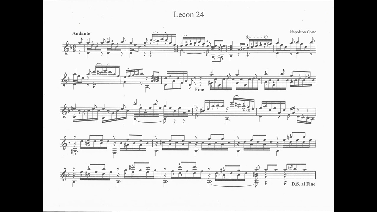 Lesson 24 in d minor (Napoleon Coste)