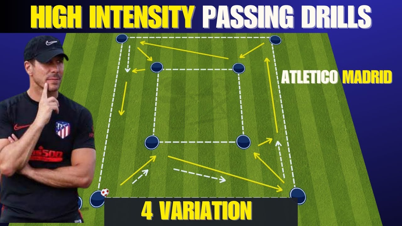High Intensity Passing Drills /Atletico Madrid / 4 Variation