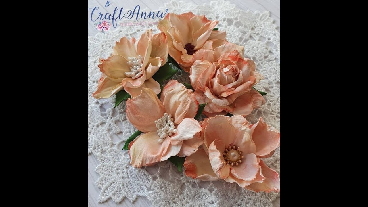 Ręcznie robione kwiaty z foamiranu bez użycia wykrojników - Handmade foamiran flowers