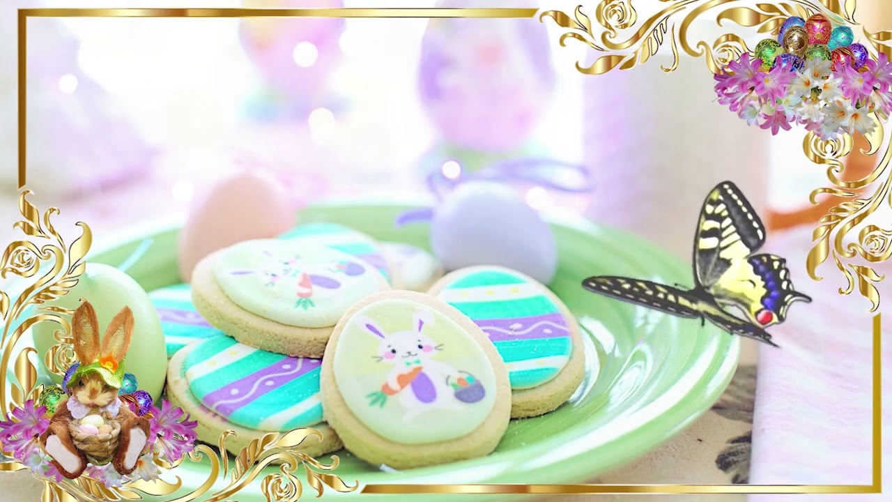 Easter Postcard of Tasty Spring Sugar Cookies ASMR Ambience