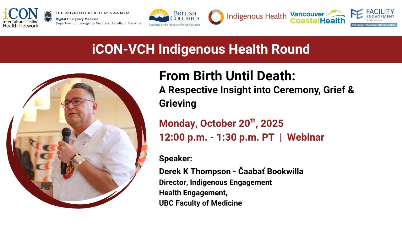 iCON-VCH Indigenous Health Round: From Birth Until Death: Insights into Ceremony, Grief & Grieving