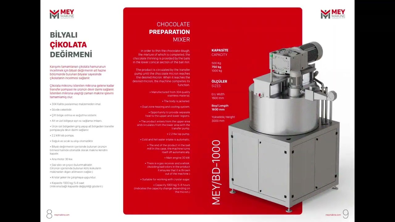 Chocolate Production Machines | Ball Mill & Complete Line – Mey Makine